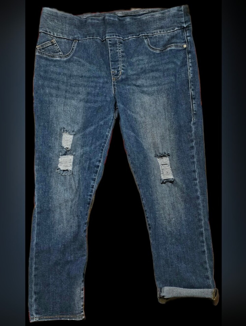 Rock & Republic Dark Blue Denim Jeans with Gold Logo